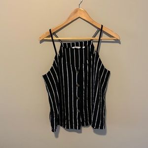 Black and white striped tank top